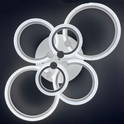 LUSTRA LED CERCURI 100W CU 6 BRATE 3 CULORI+IR 830mm x 140mm