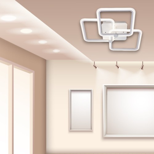 LUSTRA LED LIVING 80W CU 3 BRATE 3 CULORI+IR 580x150mm
