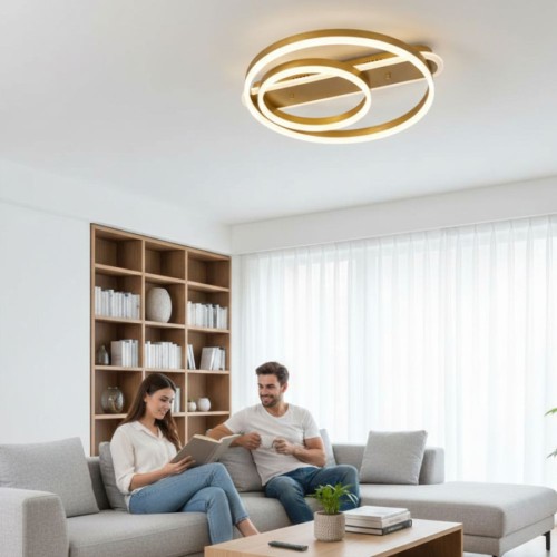 Lustra Led Themis 100w/6000lm 3000k/4000k/6500k cu Telecomanda 300+500mm