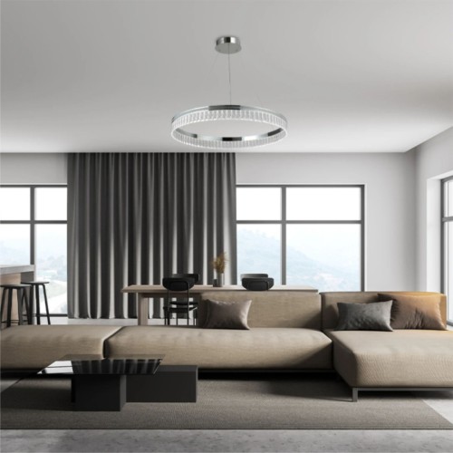 LUSTRA LED PAVO ALB 80W/5600LM 2700K-6500K 500X1200MM CU TELECOMANDA